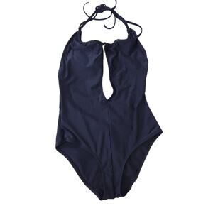 Old Navy One Piece Bathing Suit Size Small Black Swimsuit Halter Tie Top